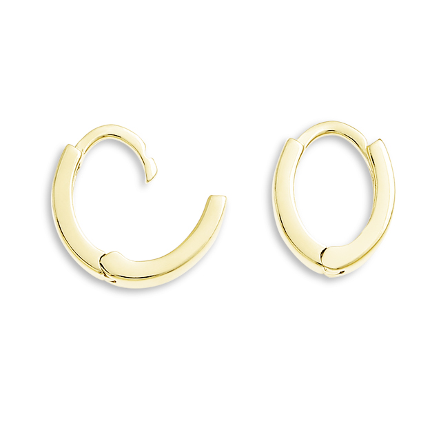 Creole 585 Gold oval mit Scharnier rund Durchmesser 10 mm, Breite 3,5 mm