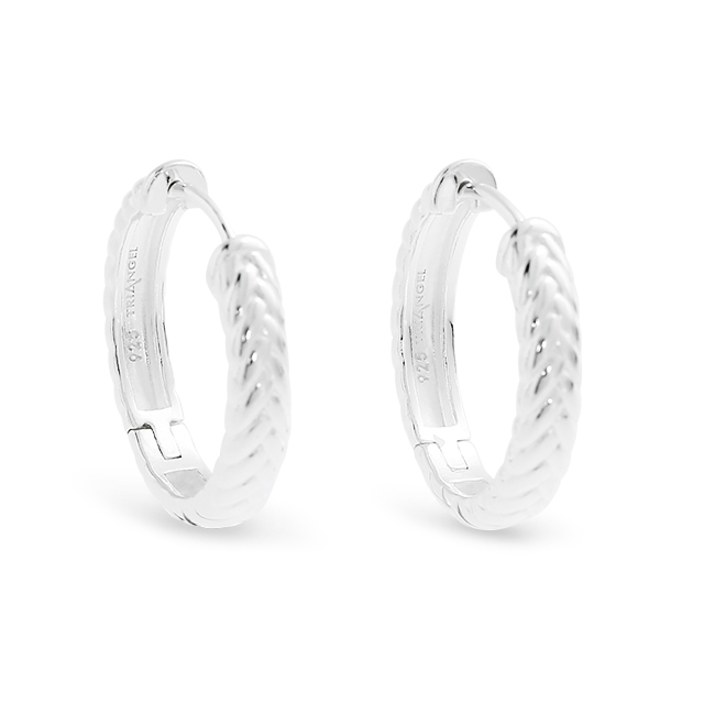 Creole Silber hell mit Rillenmuster Durchmesser 21mm