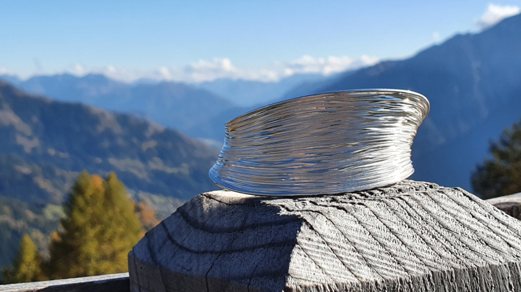 Armreif Crease Silber hell konkav  Durchmesser 65 mm