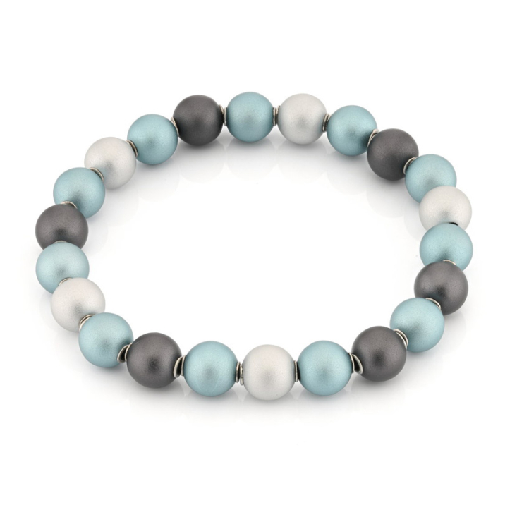 Armband  hellblau,silber,grau