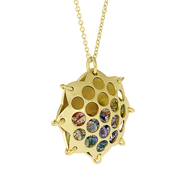 Anhänger Silber Goldplattiert mit Synth Steinen inkl. Ankerkette