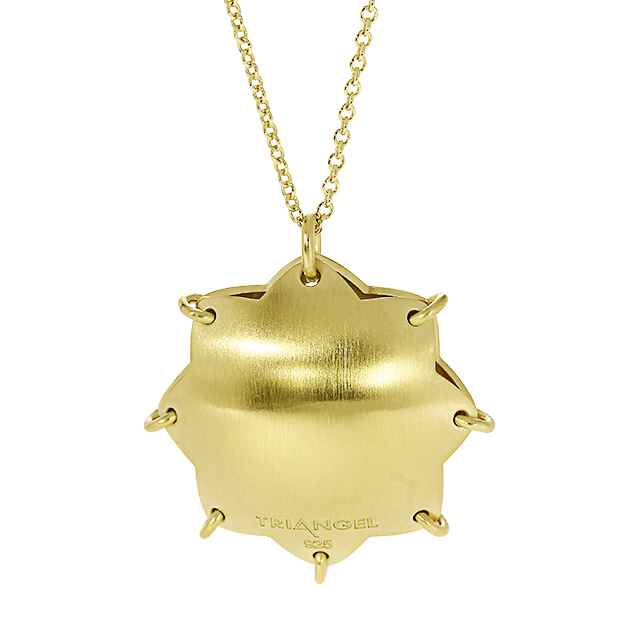 Anhänger Silber Goldplattiert mit Synth Steinen inkl. Ankerkette