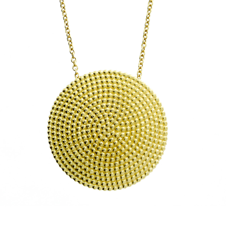 Anhänger Silber Dots 20 mm Gelbgold Vergoldung inkl. Kette 42 cm