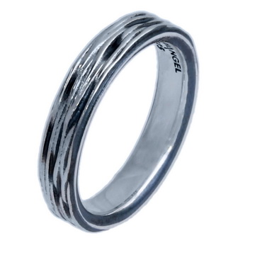 Ring Crease Silber oxydiert, 4 mm  Kollektion Crease