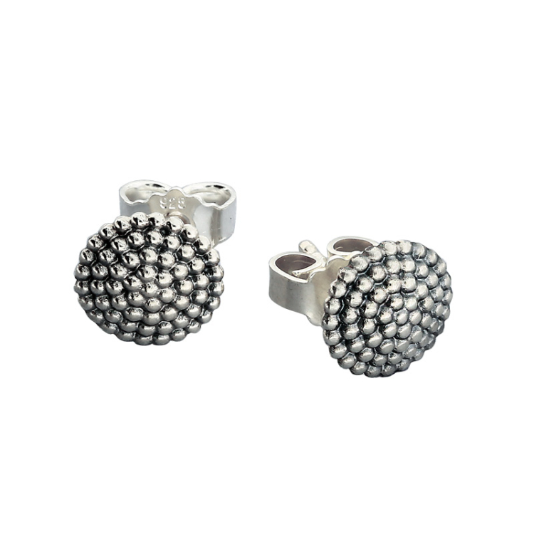 Ohrstecker Dots No.2 Silber oxydiert 8 mm Kollektion Dots