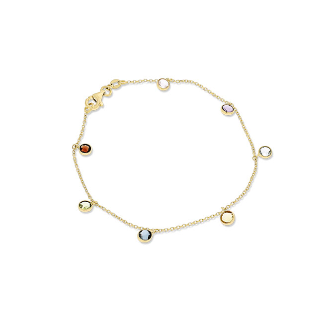 Armband Gelbgold 585 multifarben Länge 19 cm