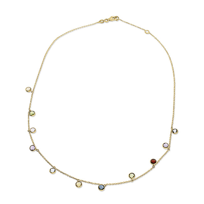 Collier Gelbgold 585  multicolour Länge 45 cm