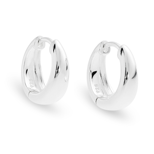 Creole Silber poliert Durchmesser 13,5 mm mit Scharnier 