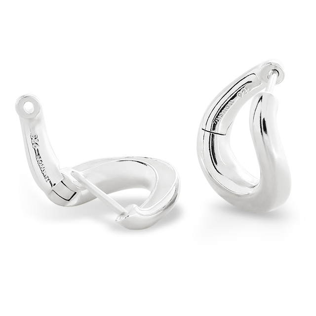 Creole Silber poliert leicht gedreht 3 x 18 mm  mit Scharnier