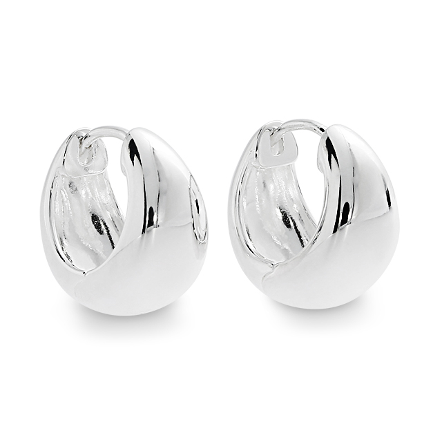 Creole Silber poliert Durchmesser 17 x 10 mm  mit Scharnier