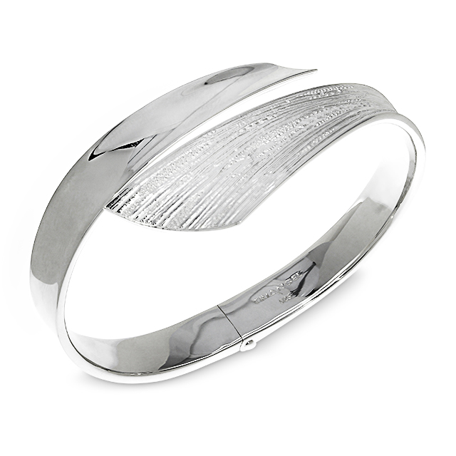 Armspange Strandcores contrast Silber hell mit Scharnier