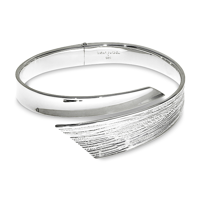 Armspange Strandcores contrast Silber hell mit Scharnier