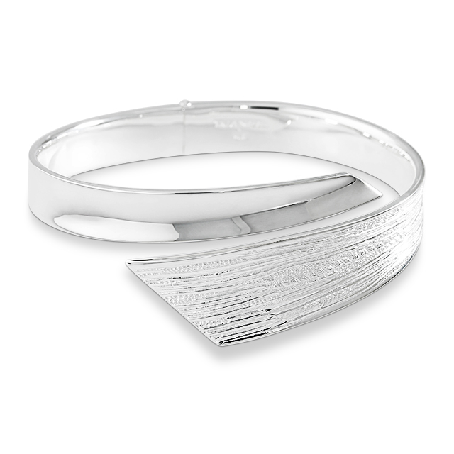 Armspange Strandcores contrast Silber hell mit Scharnier