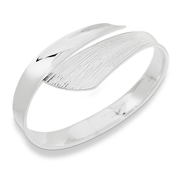 Armspange Strandcores contrast Silber hell mit Scharnier