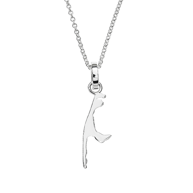 Anhänger Sylt Silhouette 925 Silber 17 mm ohne Ankerkette