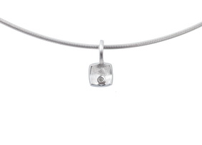 Anhänger 925 Silber mit Diamant 0,02 ct. H-VS ohne Kette