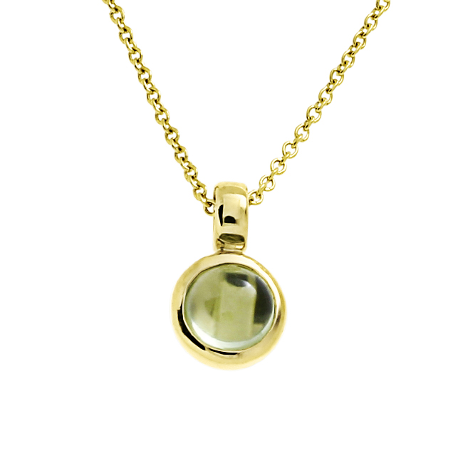 Anhänger Gold 585 Peridot 4 mm cab  ohne Kette