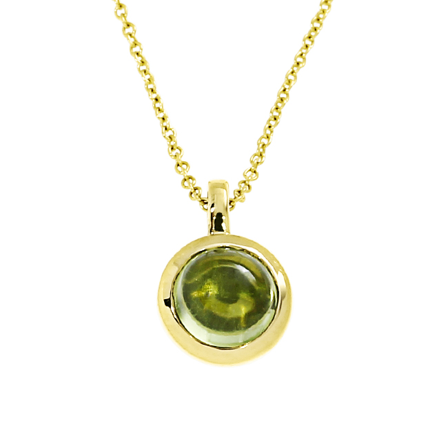 Anhänger Gold 585  Peridot 5 mm cab  ohne Kette