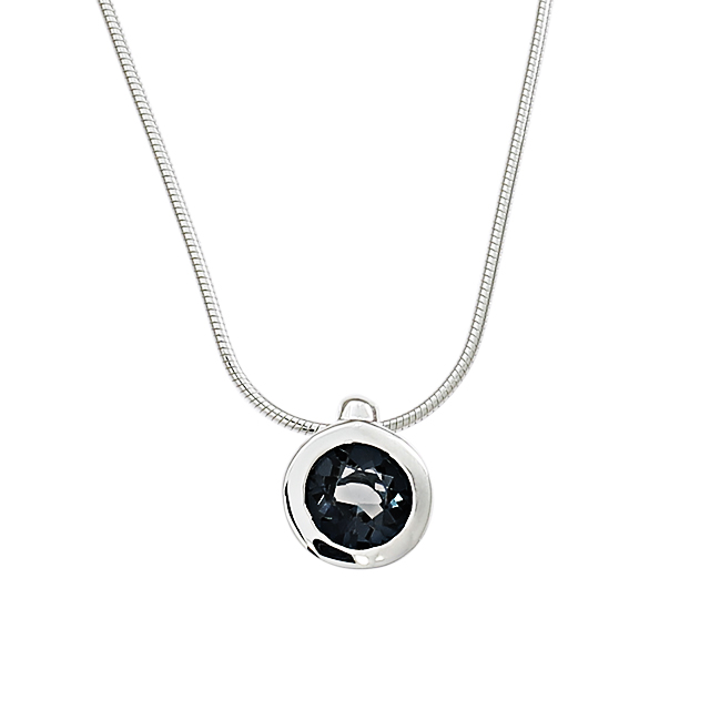 Anhänger Silber Sky blue Topas rund 7 mm  ohne Kette
