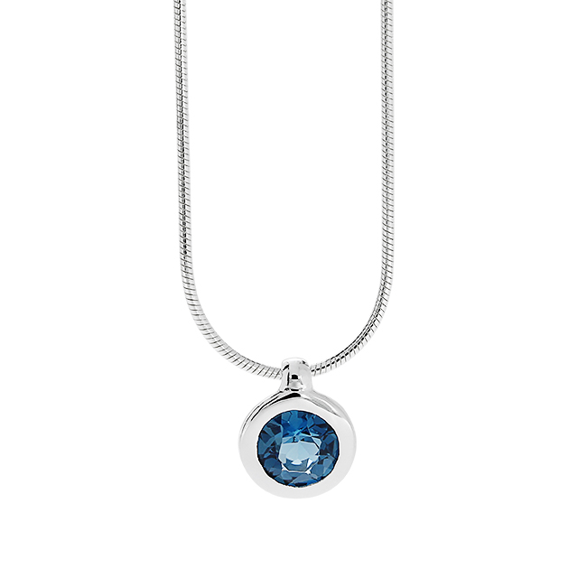 Anhänger Silber Sky blue Topas rund 7 mm  ohne Kette
