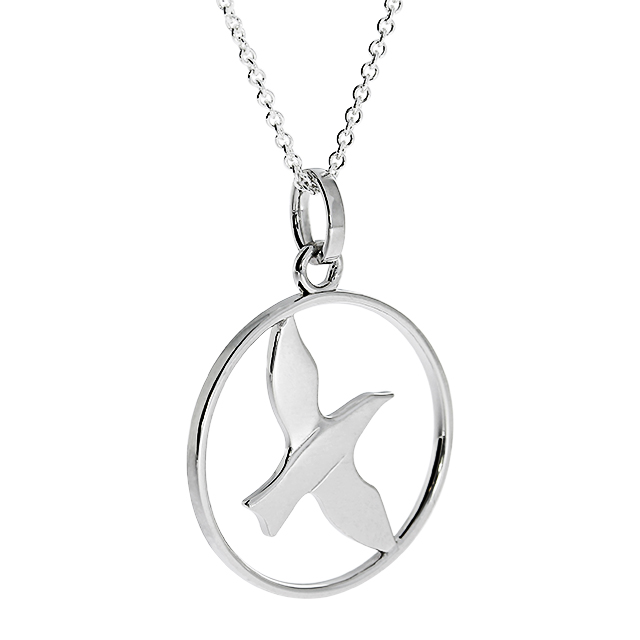 Anhänger Sylt Möwe Silber poliert rhodiniert rund 20 mm ohne. Ankerkette