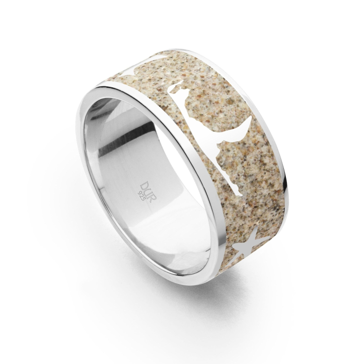Strandring Sylt Silber/vergoldet Ringweite 50