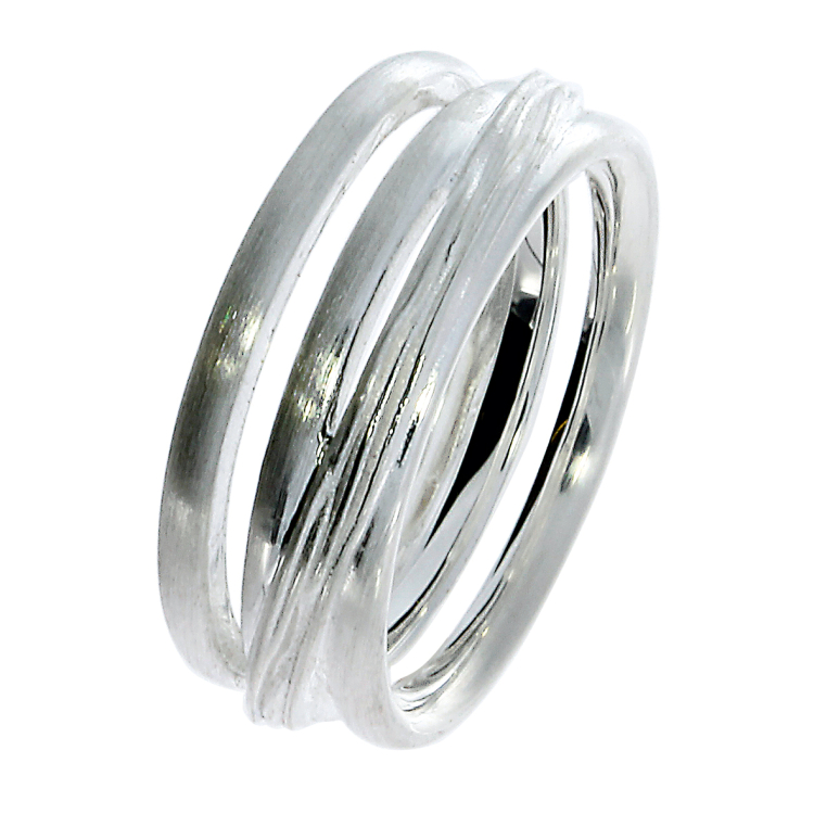 Ring Crease-Bondage No3 Silber Ringweite 52