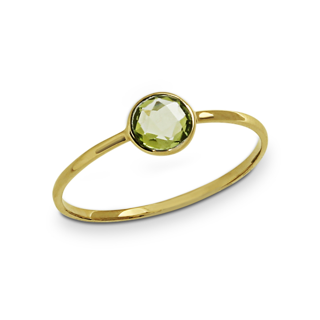 Ring Gold 585 Peridot 4 mm fac Ringweite 52