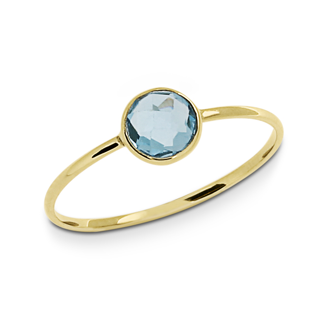 Ring Gold 585 Topas swiss blue 4 mm fac Ringweite 52
