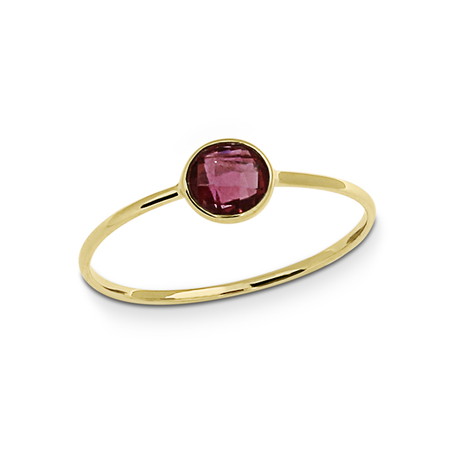 Ring Gold 585 pink Turmalin 4 mm fac Ringweite 52