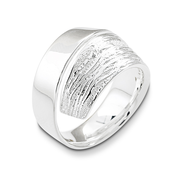 Ring Strandcores contrast Silber hell Ringweite 52