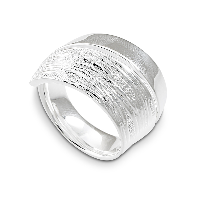 Ring Strandcores contrast Silber hell Ringweite 52