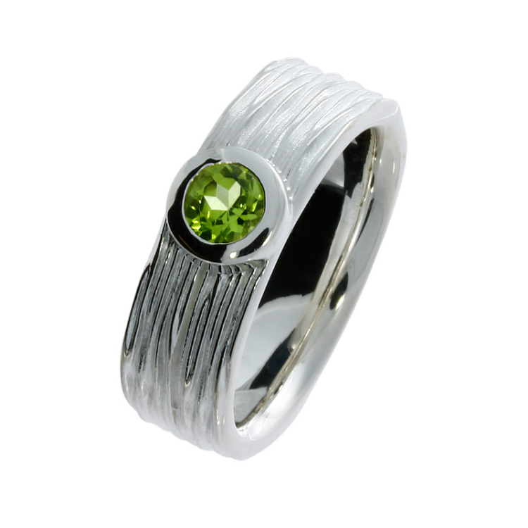 Ring si Crease Silber Peridot 5 mm fac Ringweite 54