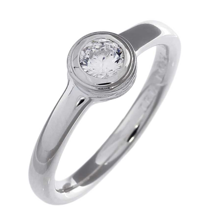 Ring Silber Crease Blossom weißer Topas 5 mm fac Ringweite 54
