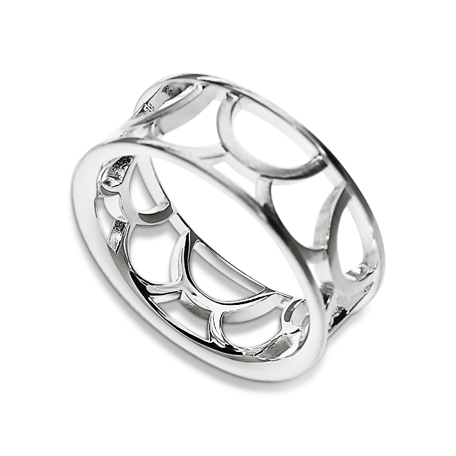 Ring Luft Silber hell 8 mm Ringweite 54