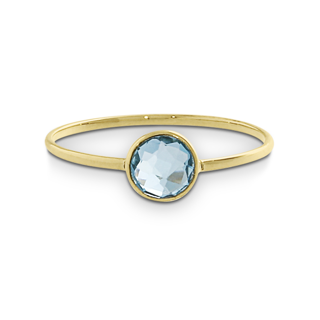 Ring Gold 585 Topas swiss blue 4 mm fac Ringweite 56