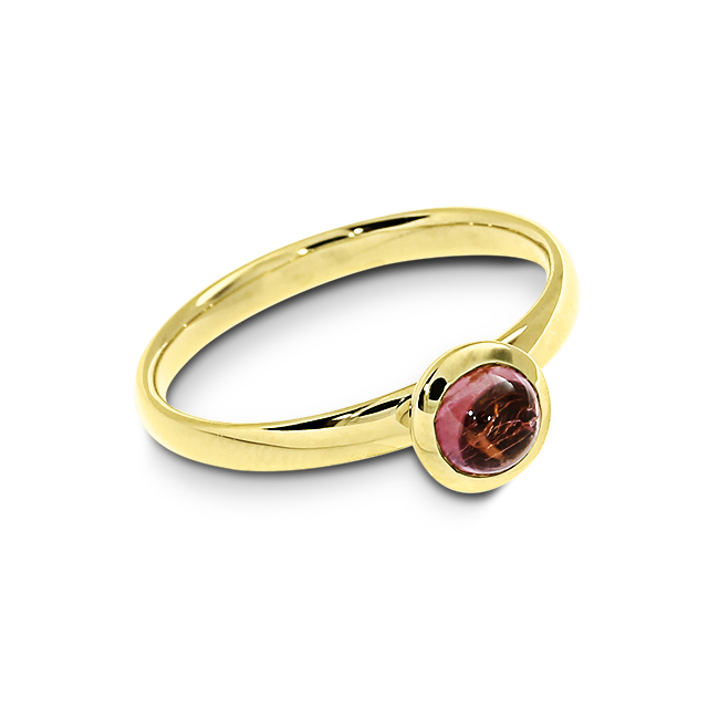 Ring Gold 585 rosa Turmalin 5 mm cab Ringweite 56