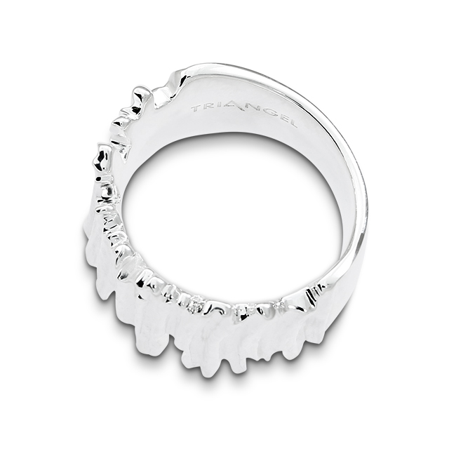 Ring Crease Wood Silber 925 Breite 15 mm Ringweite 56