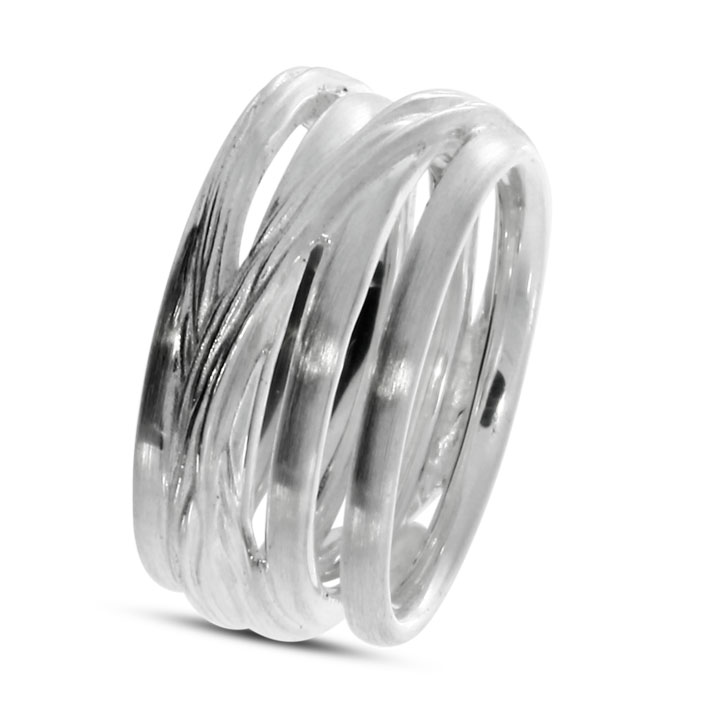 Ring Crease-Bondage No5 Silber Ringweite 58