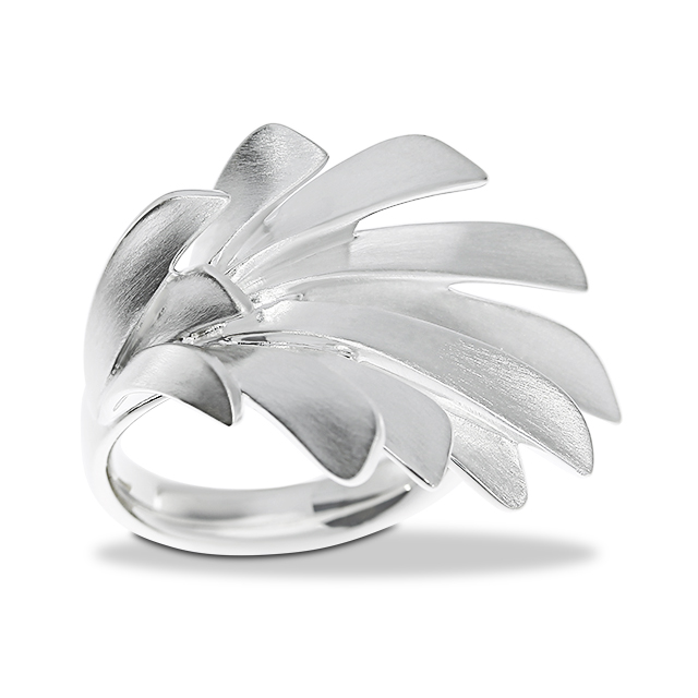 Ring Silber 925 große Fächer Ringweite 58