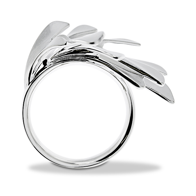 Ring Silber 925 große Fächer Ringweite 58