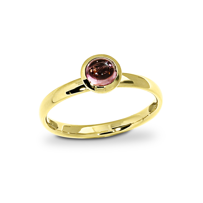 Ring Gold 585 rosa Turmalin 5 mm cab Ringweite 60