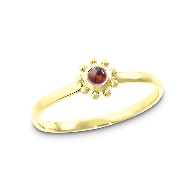 Ring 585 Gelbgold pink Turmalin 3 mm cab. Ringweite 60