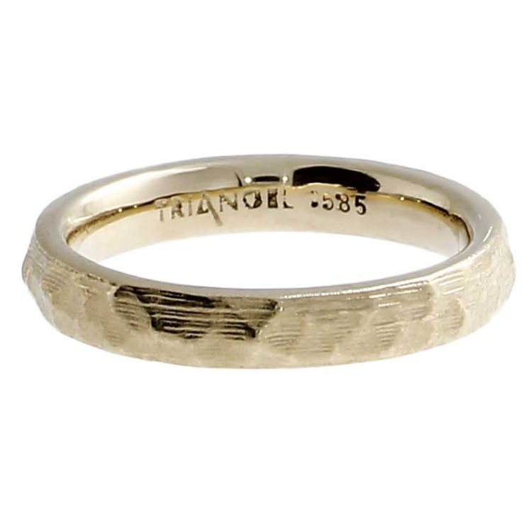 Ring Hammerschlag 585 Gold 3.5 mm breit Ringweite 66