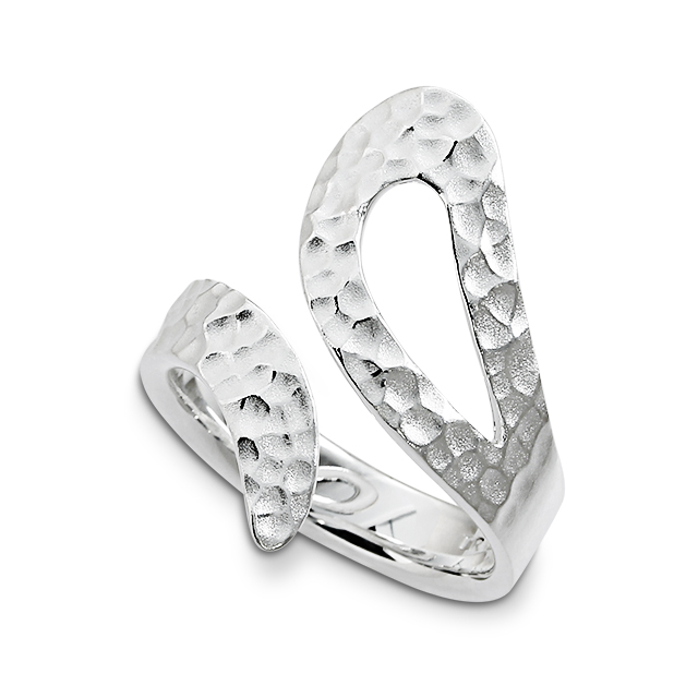 Ring Hammerschlag Schlaufe Silber 925 Ringweite 66
