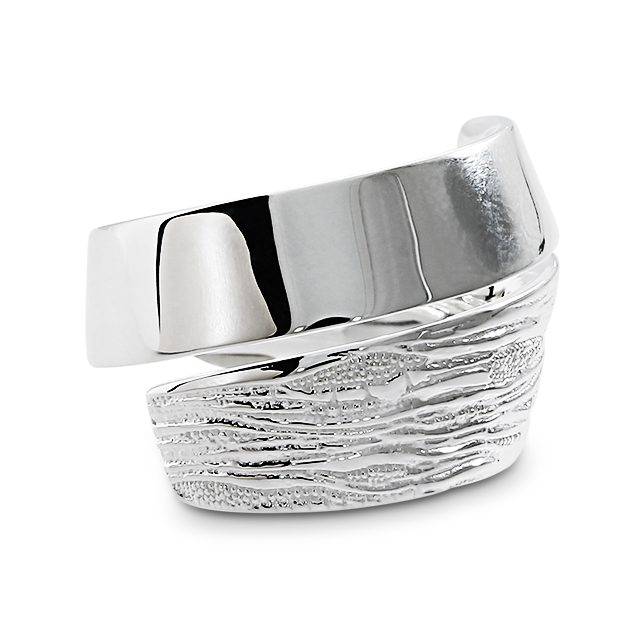 Ring Strandcores contrast Silber hell Ringweite 68