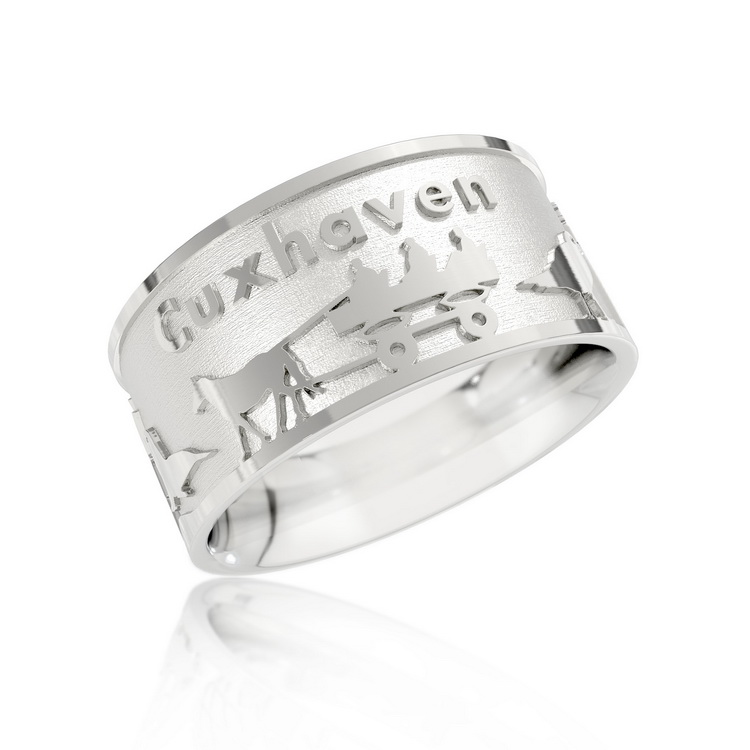 Ring Stadt Cuxhaven Silber hell Ringweite 70