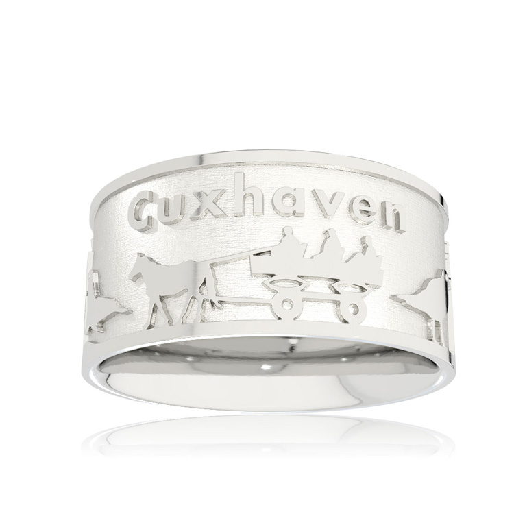 Ring Stadt Cuxhaven Silber hell Ringweite 70