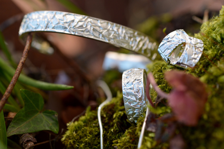 Ring Silber hell Leaves 10 mm Ringweite 70