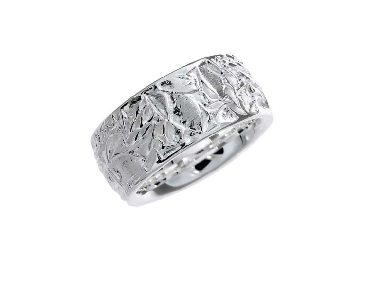 Ring Silber hell Leaves 10 mm Ringweite UNI